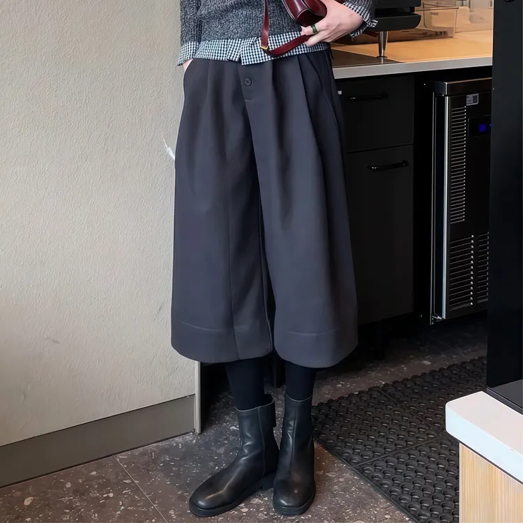 【都市步调】Mayya Plus麦芽定制气质显瘦流光风梭织裤32546251