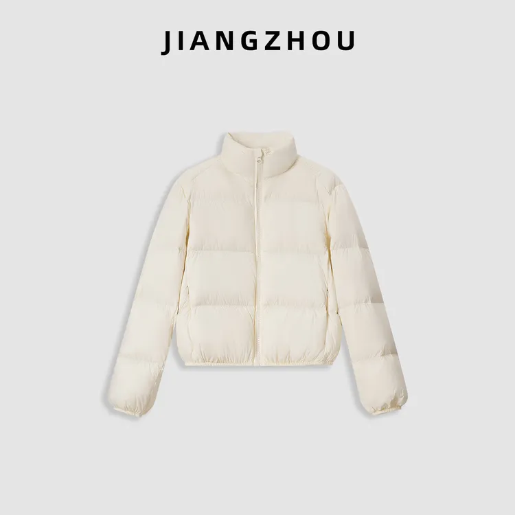 江洲【云糯】秋冬新款百搭休闲风肯豆短款棉服加厚小个子面包服外套