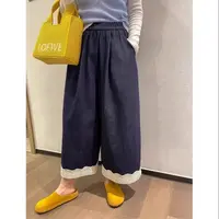 韩系女童蕾丝花边牛仔裤2025