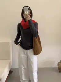 【可可家】秋冬立领抗起球毛织上衣