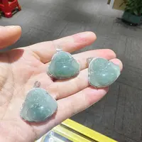 Y1缅甸翡翠A货佛公S925银镶吊坠（多样性发其一）