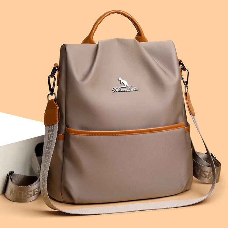 芭藜袋鼠防盗双肩包通勤包包多功能牛津布大容量出行旅游斜挎背包