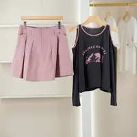 麦迪尚品【夕Y】5090993 春季时尚休闲减龄露肩两件套品牌女装