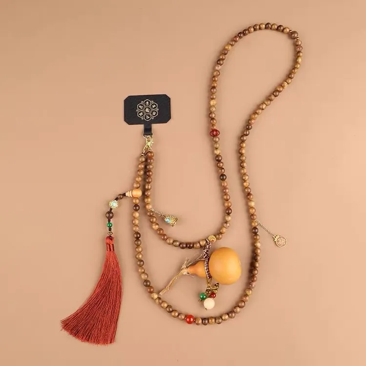 葫芦国风新中式手机斜挎链手机壳防丢手机背夹挂链手机挂绳可背