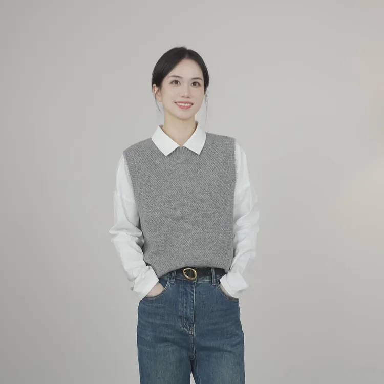 小禾【琉璃马甲】叠穿无袖毛衣坎肩显瘦圆领针织马甲背心