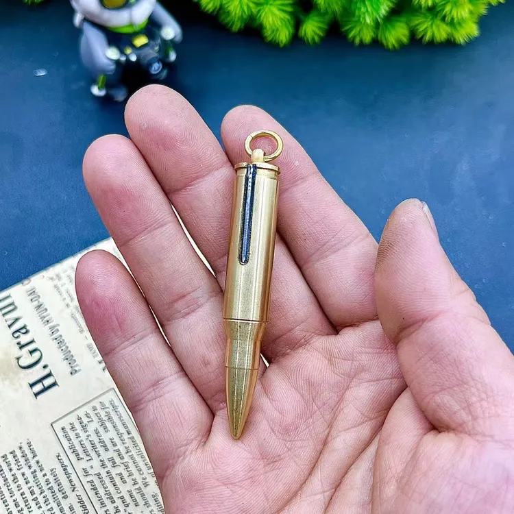 黄铜万次火柴子弹型 一划就着的物件 可挂钥匙扣上工艺品创意