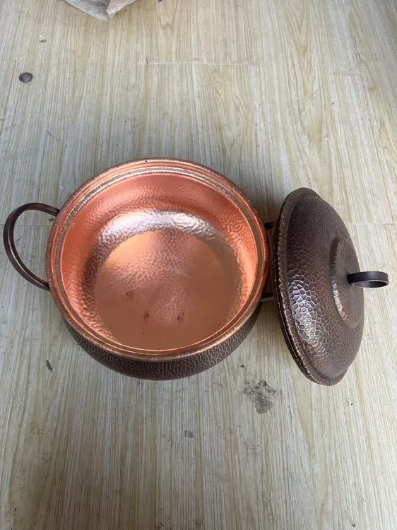 家用复古铜电磁炉火锅铜炖锅涮肉双耳深汤锅老式铜锅锅具纯铜