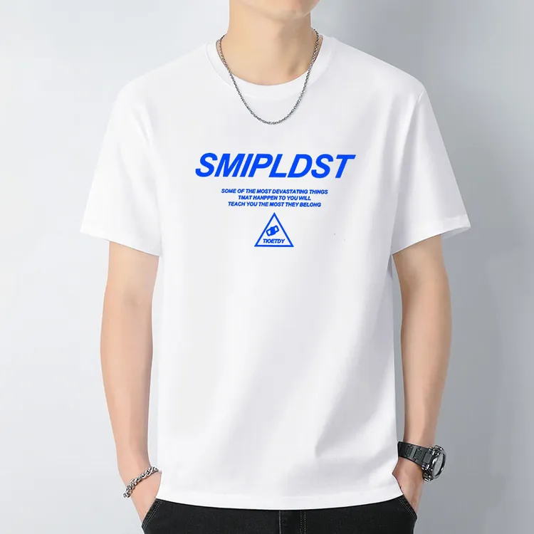 夏季正肩潮男衣服短袖t恤男生圆领纯棉宽松全棉印花打底体恤潮流T