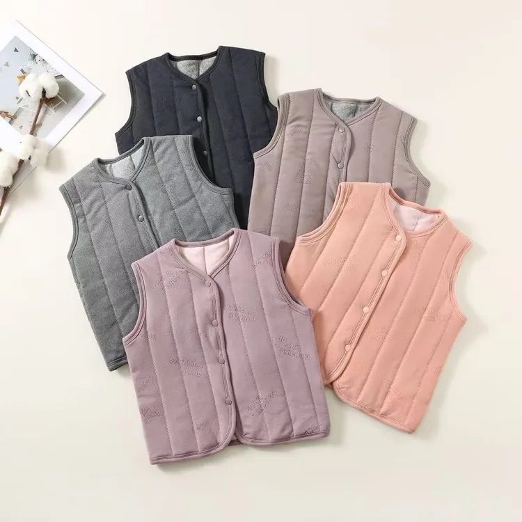 儿童三层夹棉羊毛蚕丝马甲校服神器110-180