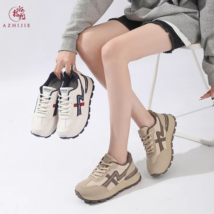 啊枝姐爆款阿甘鞋女2025秋冬新款软底显脚小休闲运动德训鞋2668