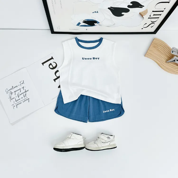 儿童背心套装无袖男童夏季2025新款洋气潮牌WG28379 悠悠童话童装