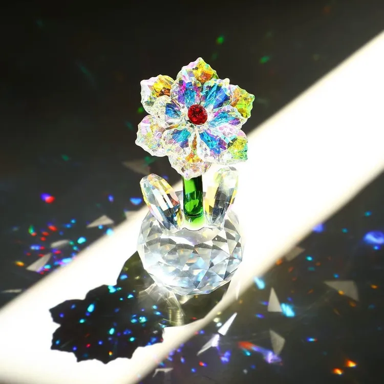 七彩棱镜新款水晶太阳花桌面摆件小朋友创意生日礼物阳光铺手水晶