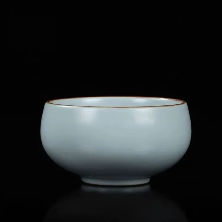 汝窑禅定杯主人杯大容量个人专业单杯陶瓷品茗杯茶盏汝瓷茶杯开片