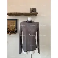 【花花菜】 ‘牛奶触感‘ 冬季新款百搭简约微透堆堆领进口蕾丝打底衫