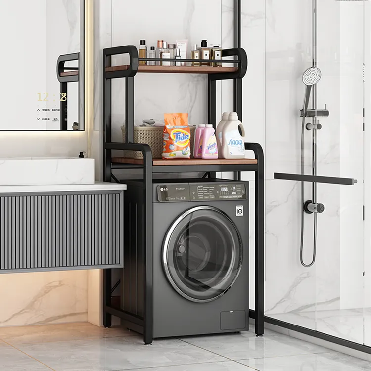 滚筒洗衣机一体柜阳台置物架不锈钢多层收纳架上方架多功能储物柜