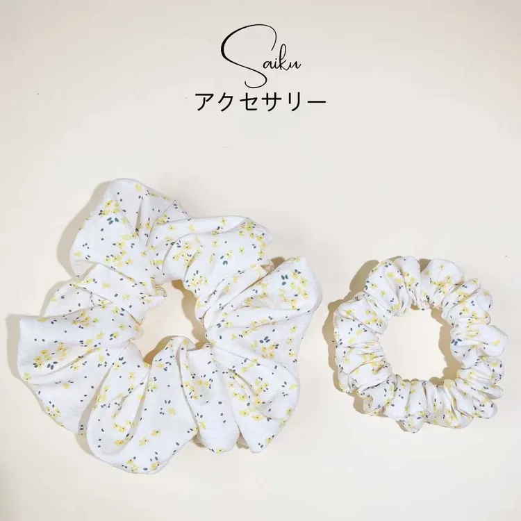 甜美日韩皮筋简约发绳发圈头绳气质甜美风原创设计碎花大小圈组合