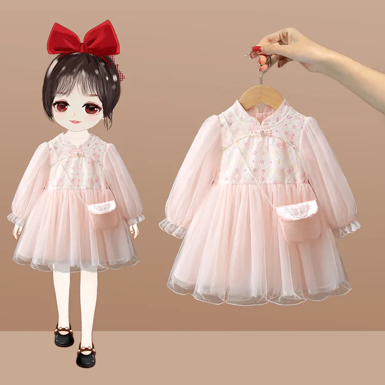 【新店推荐】3-6岁裙上档次春秋新款儿童时髦洋气公主裙子宝宝汉服