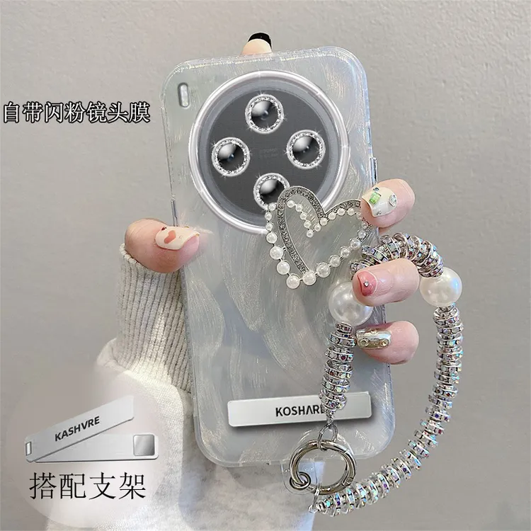 全包摄像头VIVOY500Pro手机壳V2516A羽纱爱心珍珠y500pro软壳简约