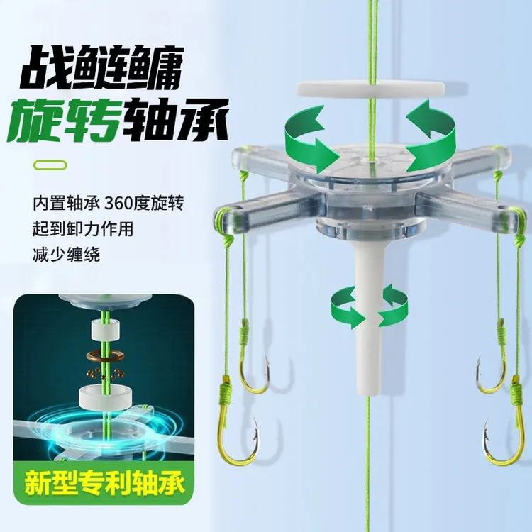 鲢庸旋转轴承新型翻版钩浮钓鲢庸钓组爆炸钩海杆方块饵伊势尼鱼钩