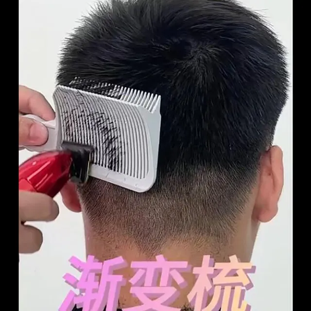 Barber油头渐变理发梳剪发神器修边平头推剪梳定位造型梳方便理发