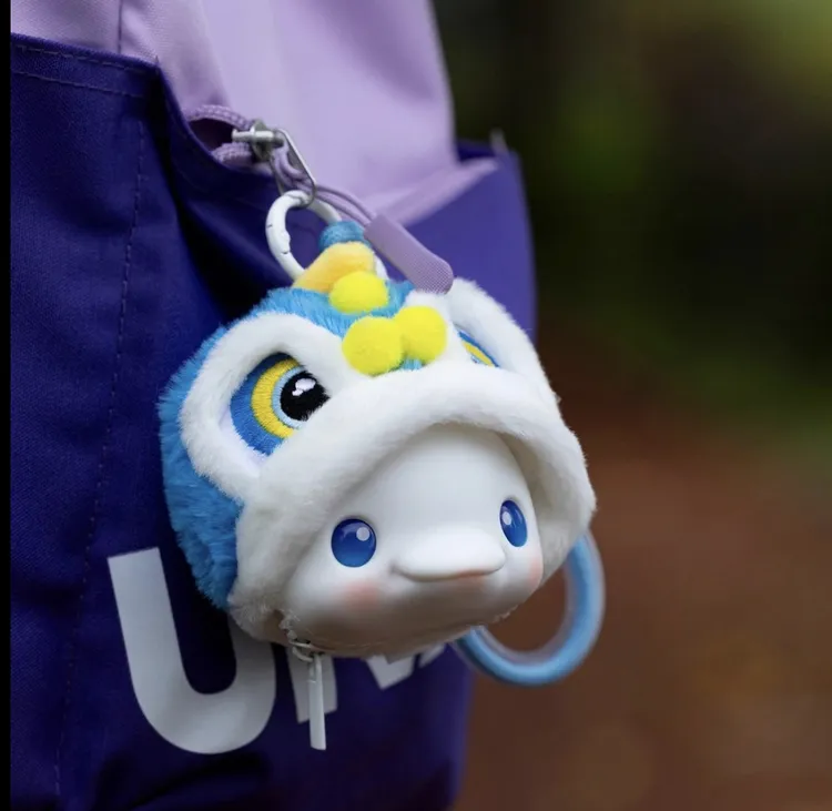 正品全运会醒狮挂件喜洋洋乐融融硅胶耳机收纳包