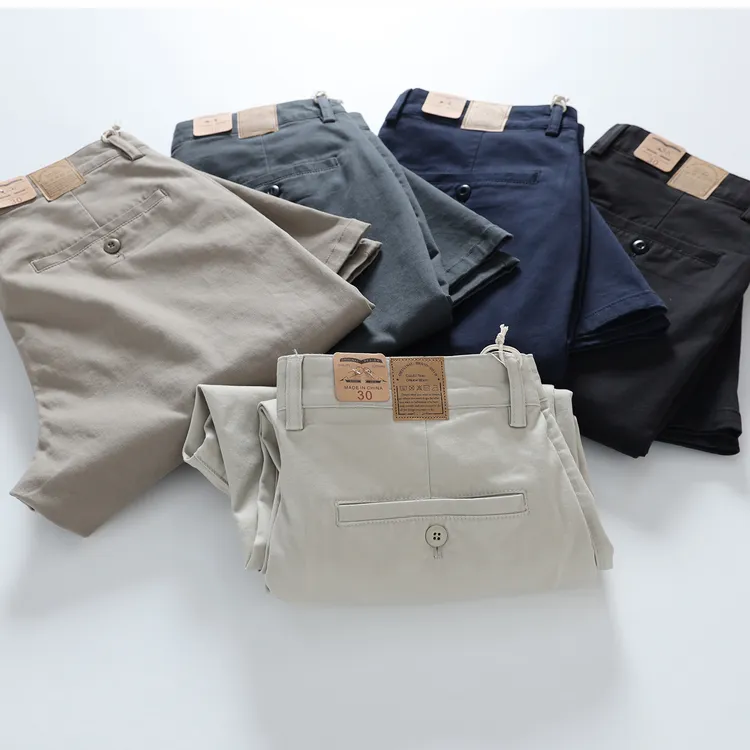 2025秋季新品男士微宽松直筒休闲裤商务通勤百搭弹力洗水裤子