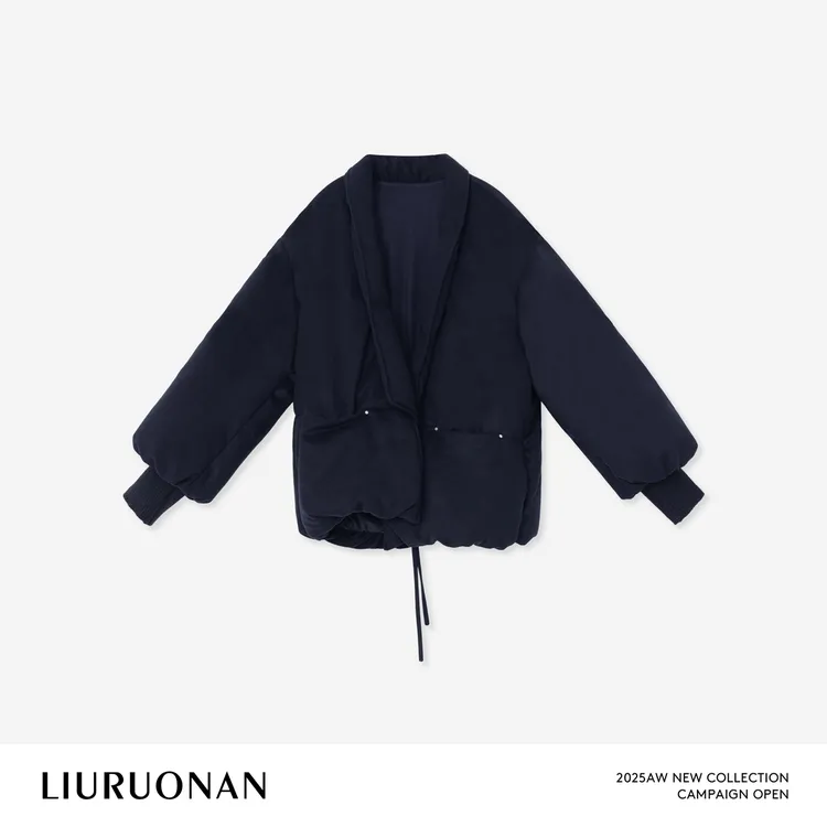 LIURUONAN 25WIN【极简鹅绒外套】秋冬翻领长袖保暖宽松休闲羽绒服