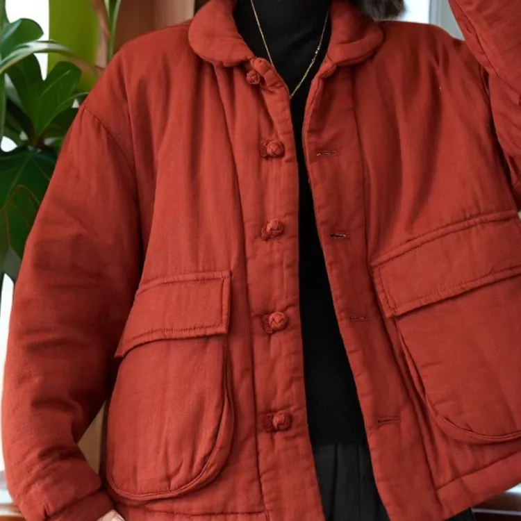 【素美】3 <纯色棉衣>新中式文艺加厚棉衣宽松版188