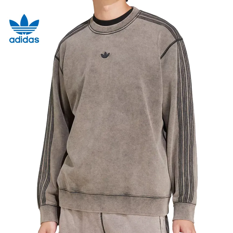 adidas阿迪达斯男子P ESS W CREW针织无帽流光风卫衣JD0246