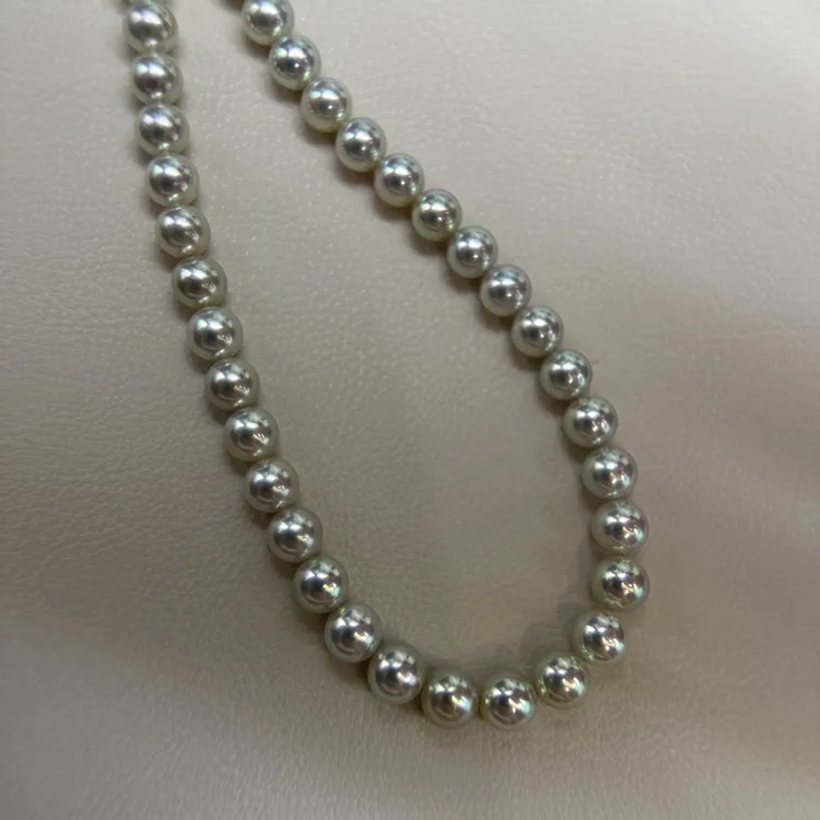 海水珍珠项链 真多麻满珠串链 正圆无暇 点位5-6mom 真科研证书