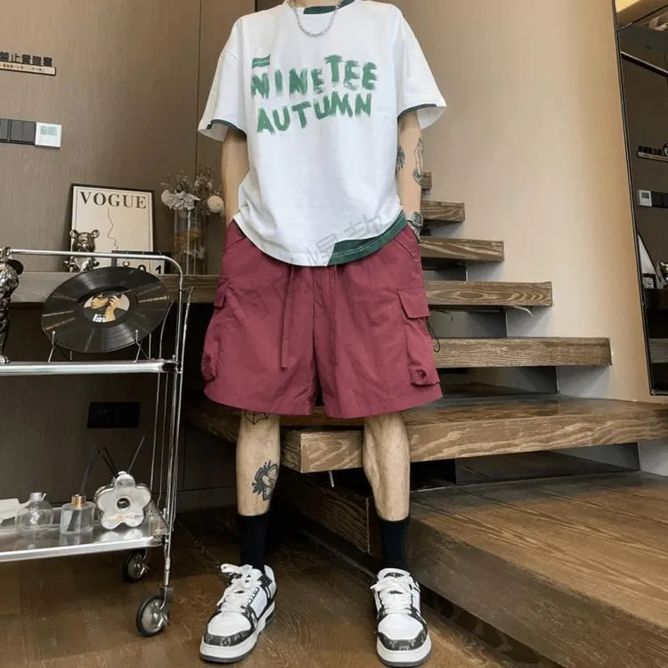 2025年新款工装短裤男女潮流夏季薄款直筒阔腿休闲宽松中裤速干五