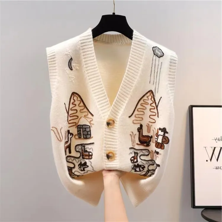 清仓捡漏~专柜撤回大牌外贸针织马甲女外搭宽松洋气马夹开衫背心