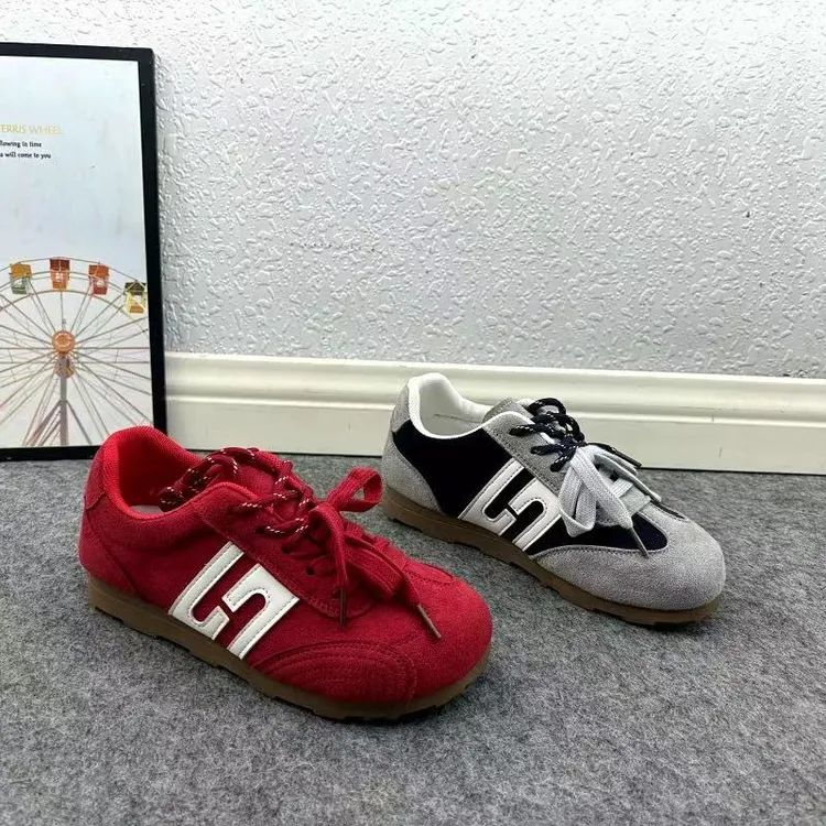 【梦雪严选】2025秋款学院风圆头系带潮流德训鞋百搭休闲运动鞋女