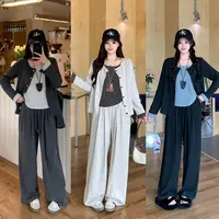 2025大码女装新款开衫宽松裤子运动风两件套3787