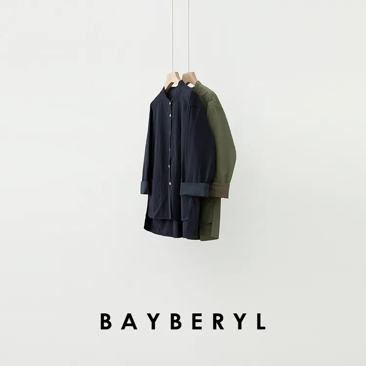 BAYBERYL老贝波点日系廓形复古开叉休闲单排扣衬衫NCY5C2525-3/29