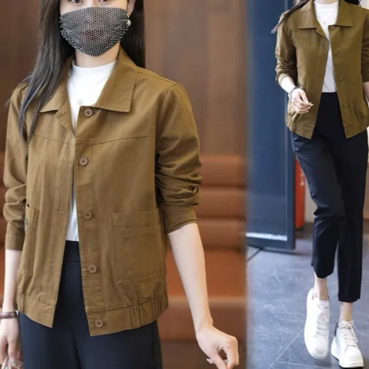 休闲薄款外套女2025春秋新款韩版宽松显瘦百搭小个子上衣