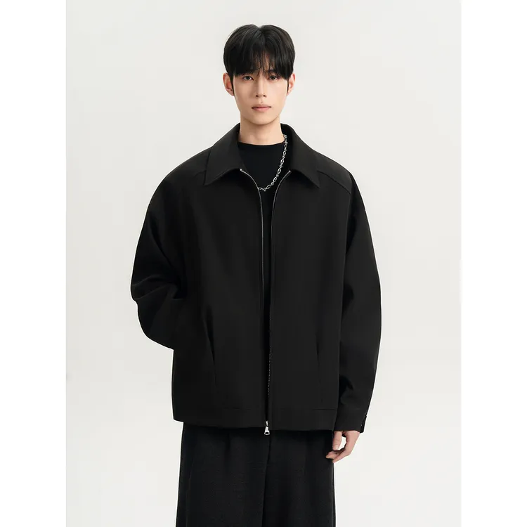 cleanfit翻领夹克男士春秋季韩版高级感简约宽松休闲百搭外套上衣