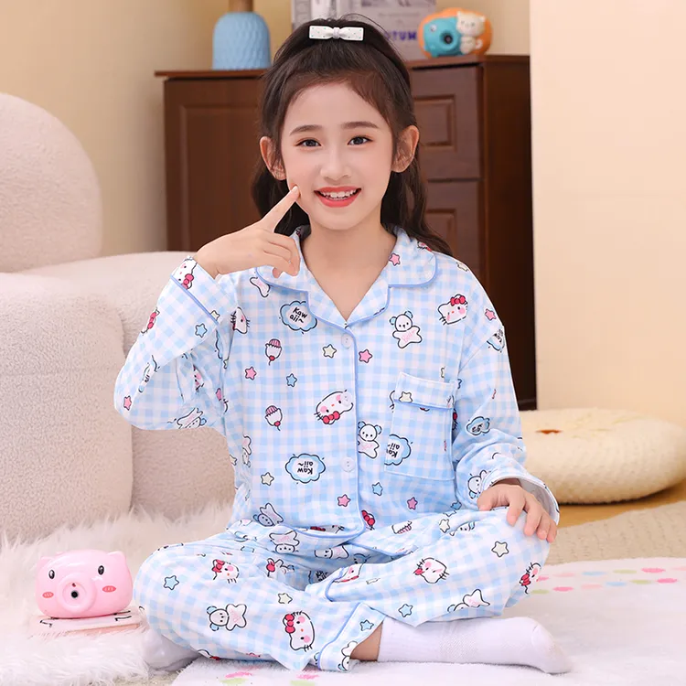 女童长袖睡衣德绒2025新款女孩儿童秋冬季家居服中大童春秋天套装