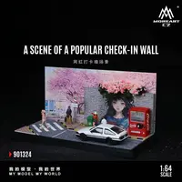 壹号站台|汇艺1:64 网红打卡墙场景 仿真微缩模型摆件造型