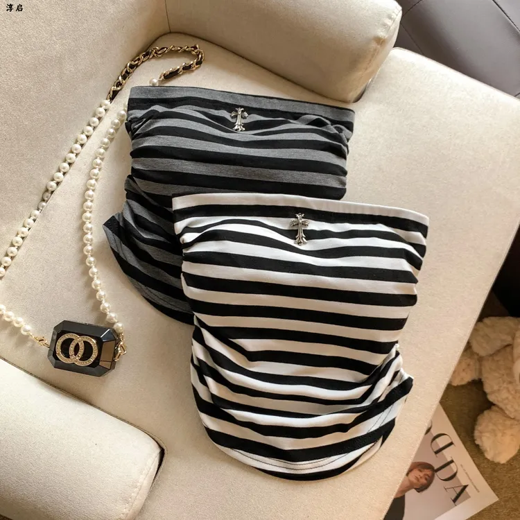 淳启甜辣妹撞色条纹抹胸背心女夏款外穿胸垫一体裹胸纯欲卡腰上衣