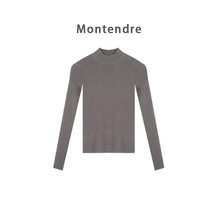 【MonTendre】秋季新款 修身气质时尚百搭套头显瘦针织衫打底女M