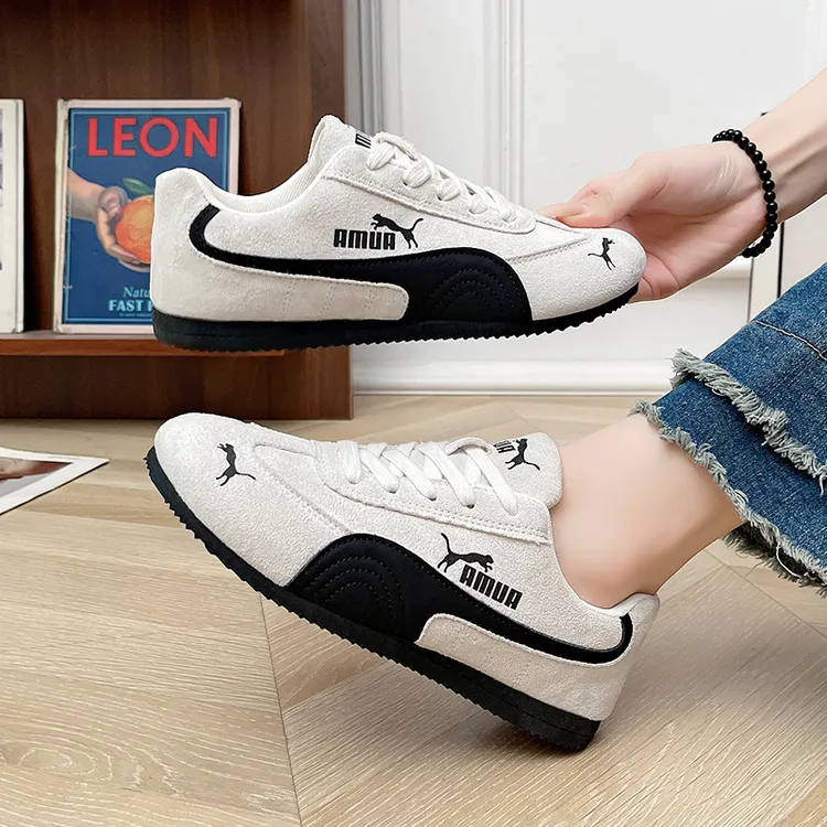 复古德训鞋女2025秋季新款系带阿甘鞋百搭休闲运动鞋软底跑步鞋子