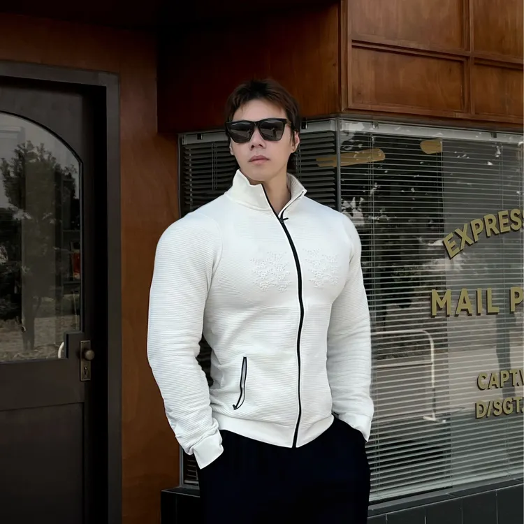 向导4.0针织提花显壮中间层运动外套男女运动户外日常休闲夹克