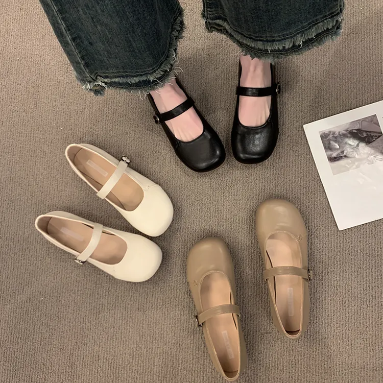 玛丽珍女厚底粗跟新款夏单鞋配裙子不累脚法式小皮鞋乐福鞋鞋子