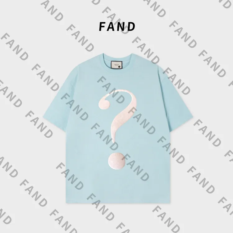 FAND品牌【Timi问号】2025新品夏季情侣装印花宽松圆领短袖T恤