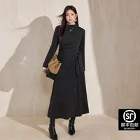 蓝语大码女装长袖2025秋季法式收腰亮丝连衣裙打底气质修身针织
