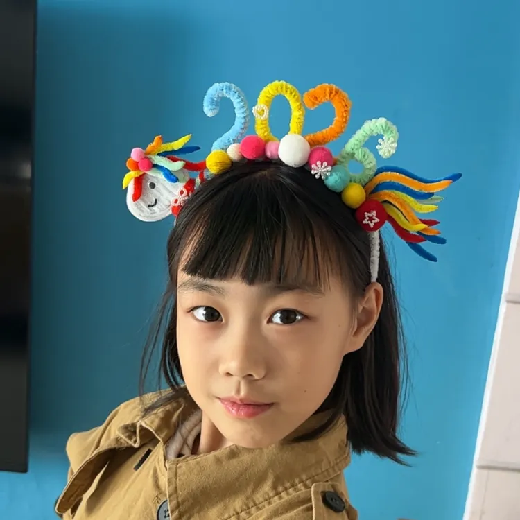 马年发箍扭扭棒手工diy材料包幼儿园新年手工