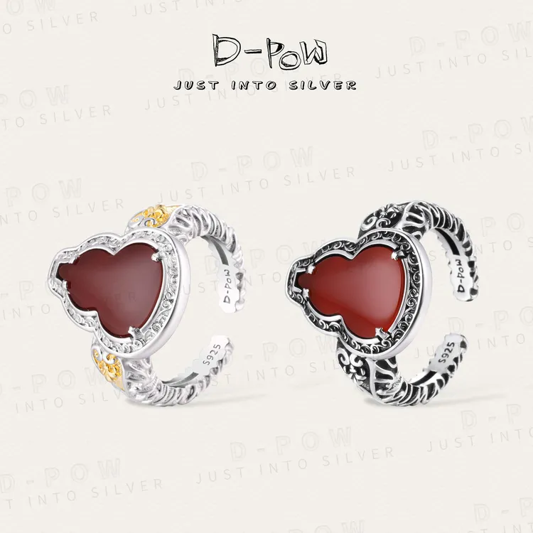 灯小炮 925银戒指 葫芦戒指（9578）气质轻奢时尚简约彩色