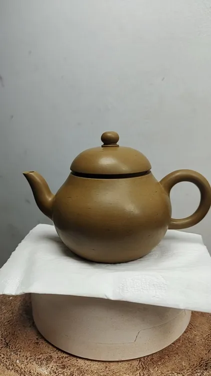 宜兴紫砂壶小煤窑生砂生料24目朱泥梨形壶130cc半手工制作