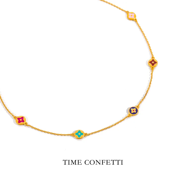 黄铜项链 镀K金【孙二娘】烧蓝工艺百搭气质时尚项链TC 11775